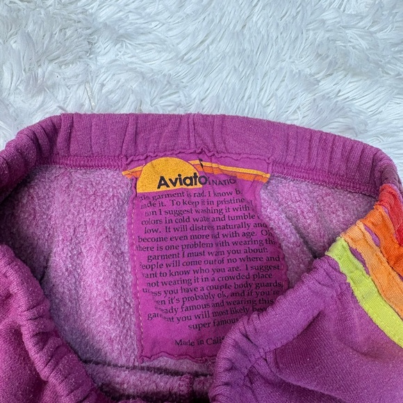 Aviator Nation 5 Stripe Sweatpants in magenta/neon purple - Picture 3 of 4